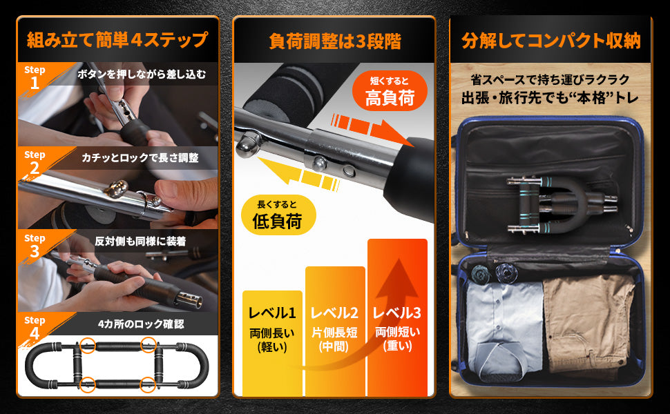 【全身に効く負荷トレ】GREO アームバー｜上半身・背筋・胸筋・家トレ対応スプリング式トレーニング器具